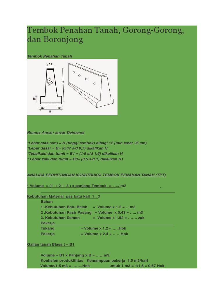 Analisis Tembok Penahan dan Gorong-Gorong | PDF