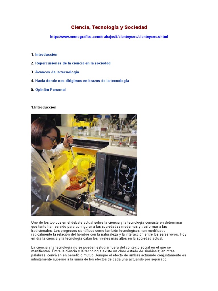 Impacto de Ciencia y Tecnología en la Sociedad | PDF | Ciencias sociales