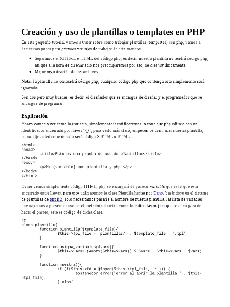 Templates PHP | PDF | Php | HTML
