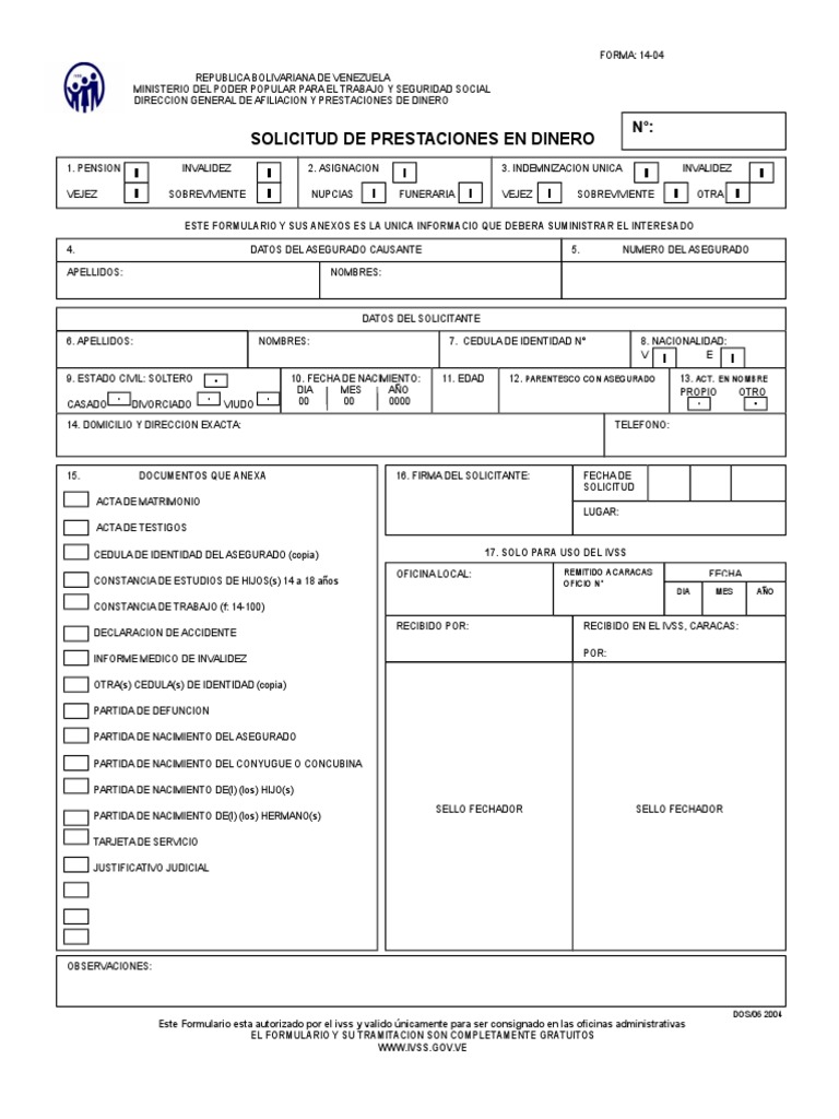 Forma 14-04 | PDF