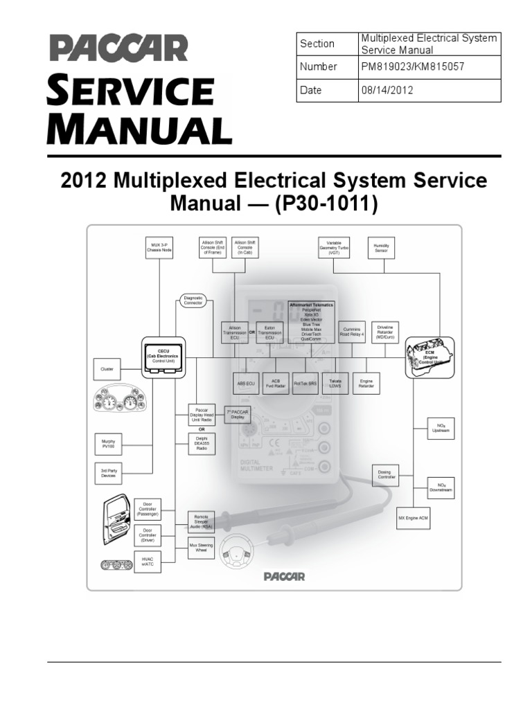 Paccar 2010 Multiplexed Electrical System Sevice Manual