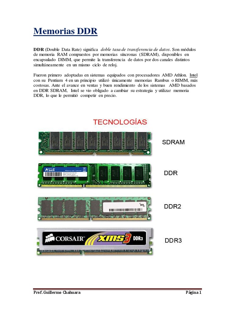 Memorias DDR | PDF | Datos de computadora | Ingeniería Informática