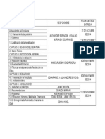 Cronograma y Asignacion de Responsabilidades