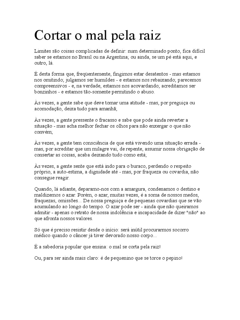 Cortar o Mal Pela Raiz | PDF
