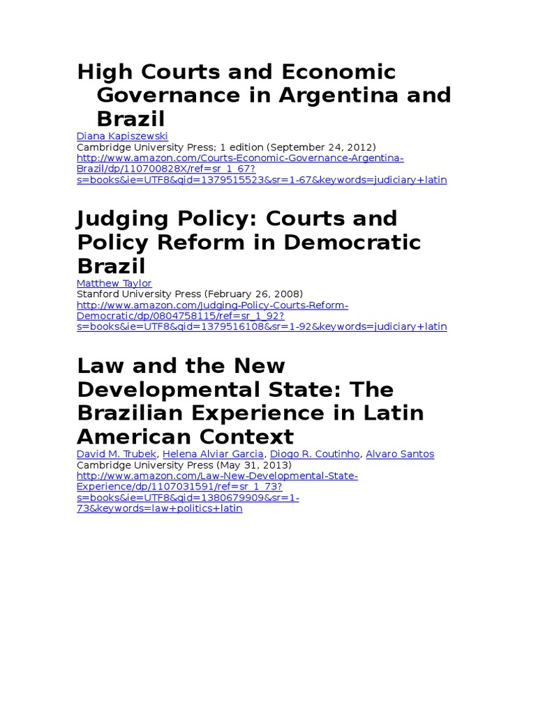 High Courts and Economic Governance in Latin America | PDF | Finance ...