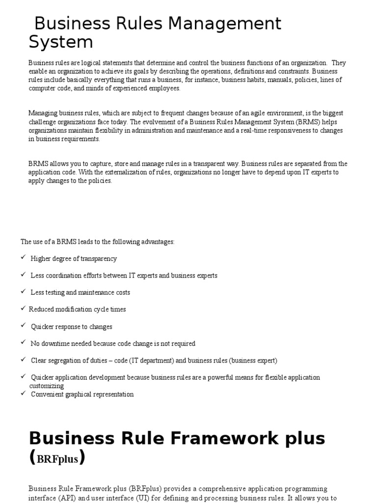 Business Rules Management System PDF