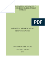 Importancia de La Recreacion y Esparcimiento en El Desarrollo Humano