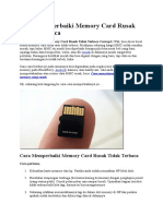 Cara Memperbaiki Memory Card Rusak Tidak Terbaca