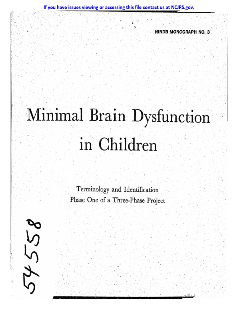 Minimal Brain Dysfunction In Children Medical Diagnosis