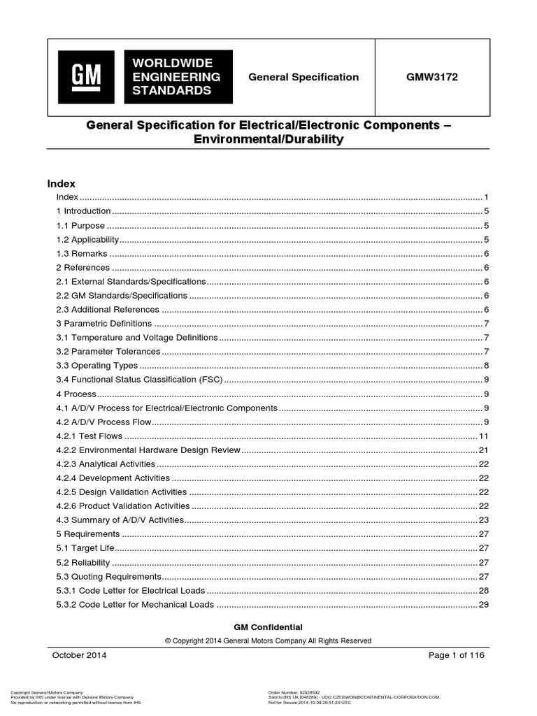 GMW 2015011313401327 General Motors Specification (Technical Standard)