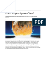 Como a água surgiu na Terra e seu papel para a vida