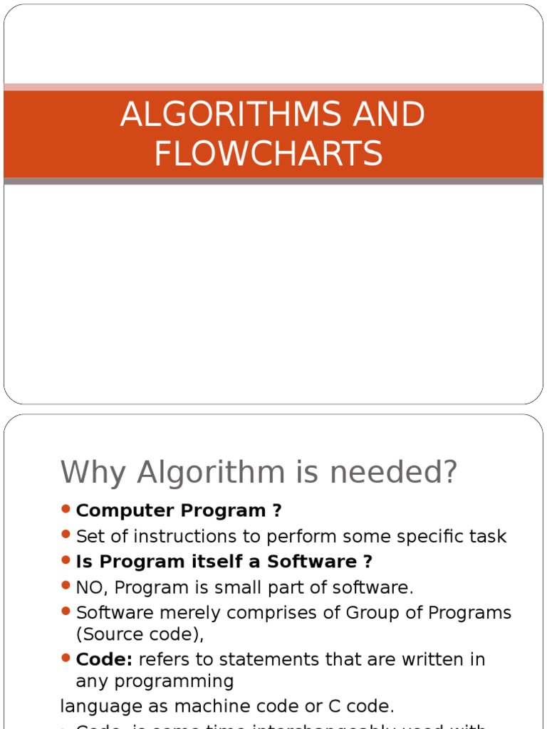 Algorithm and Flowchart | PDF | Algorithms | Computer Program