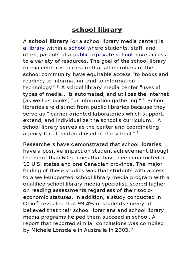 Library School Public Private School | PDF