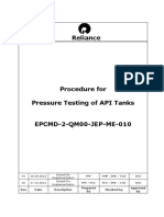 Pressure Testing of API Tanks