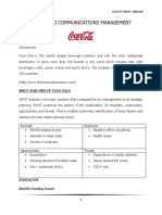 Marketing Communications Management: Swot Analysis of Coca Cola