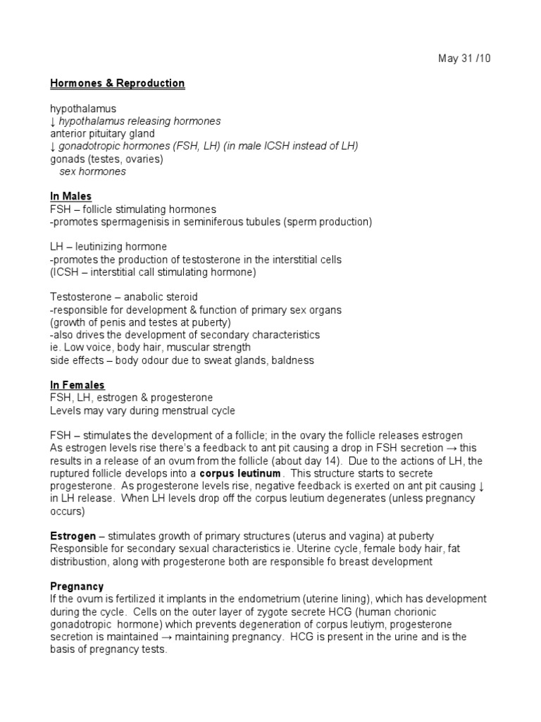 Hormones and Reproduction | PDF | Luteinizing Hormone | Menstrual Cycle