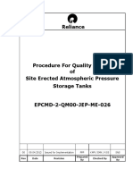 Site Erected Atmospheric Pressure Storage Tank