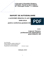 Raport de Autoevaluare La Matematica