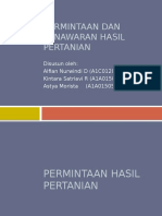 Permintaan Dan Penawaran Hasil Pertanian