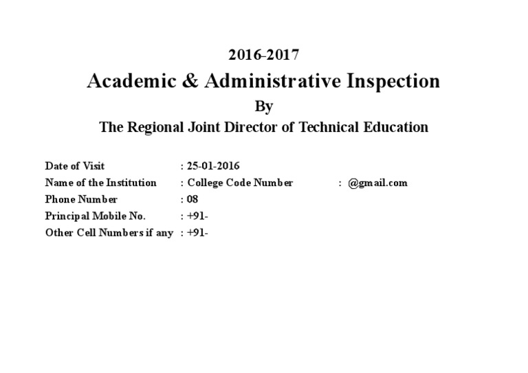 Administrative Inspection Report 2016-2017 | PDF