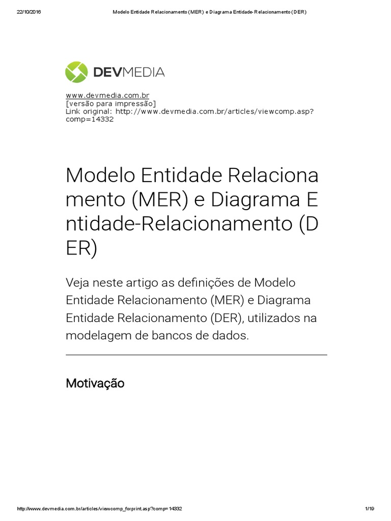 MER e DER na Modelagem de Dados | PDF | Base de dados relacional ...