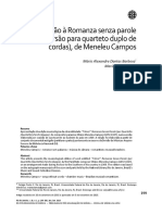 Introdução À Romanza Senza Parole "T'Amo" (Versão para Quarteto Duplo de Cordas), de Meneleu Campos. Revista Brasileira de Música (2015)