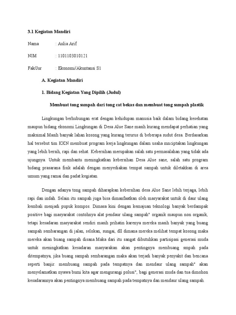 Laporan Kkn Tong Sampahdocx