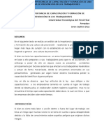 Análisis de La Importancia de Capacitación y Formación de Una Cultura de Prevención en Los Trabajadores