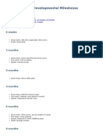 Pediatrics - Reference - Developmental Milestones PDF