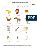 Ficha de Trabalho de Português