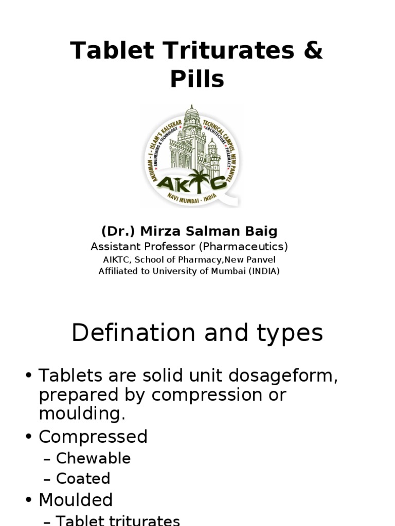 Tablet Triturates Sb