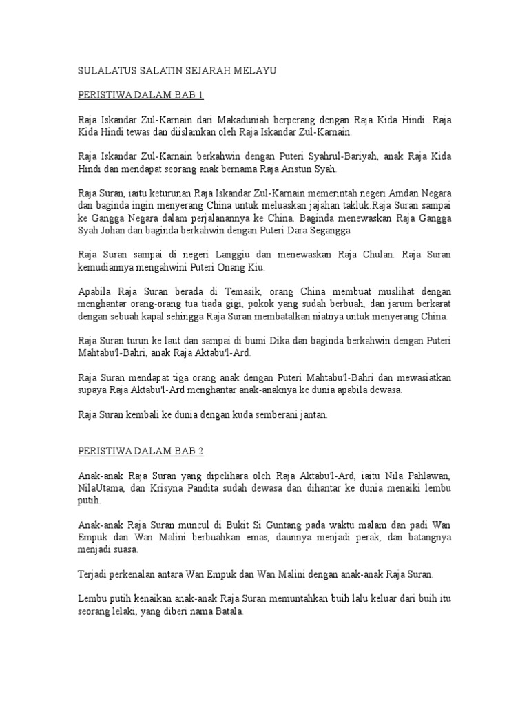 Sulalatus Salatin Sejarah Melayu Pdf