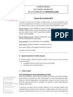 3 Octobre 2016: Compte Rendu Du Conseil Municipal de Mignovillard