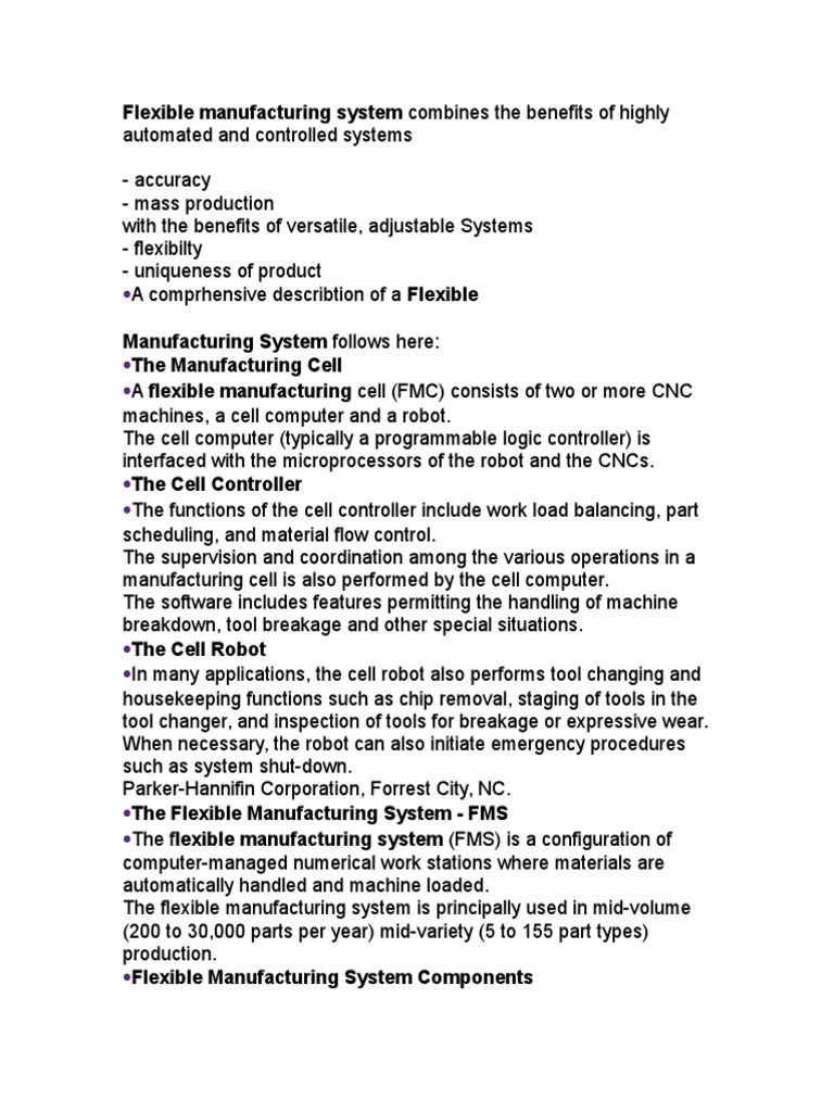 Overview of Flexible Manufacturing Systems | PDF | Numerical Control ...
