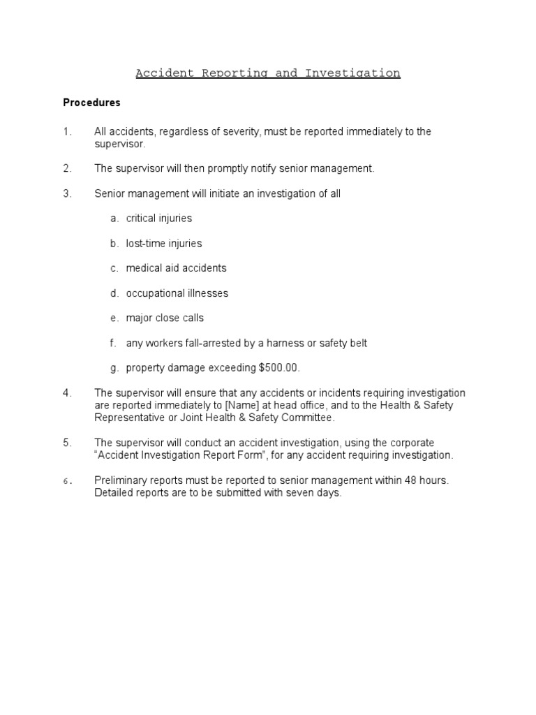 Accident Reporting Procedures Guide | PDF