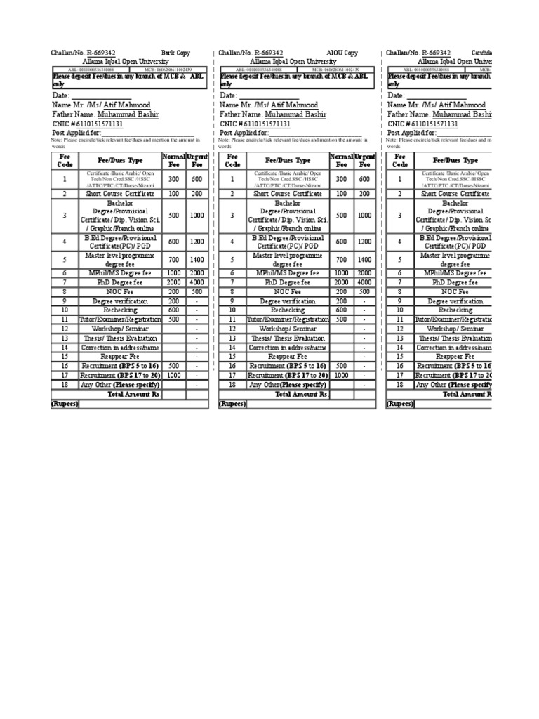 Modified thesis submission challan 06 picture