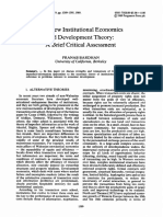 The New Institution Economics and Development Theory, A Brief Critical Assessment