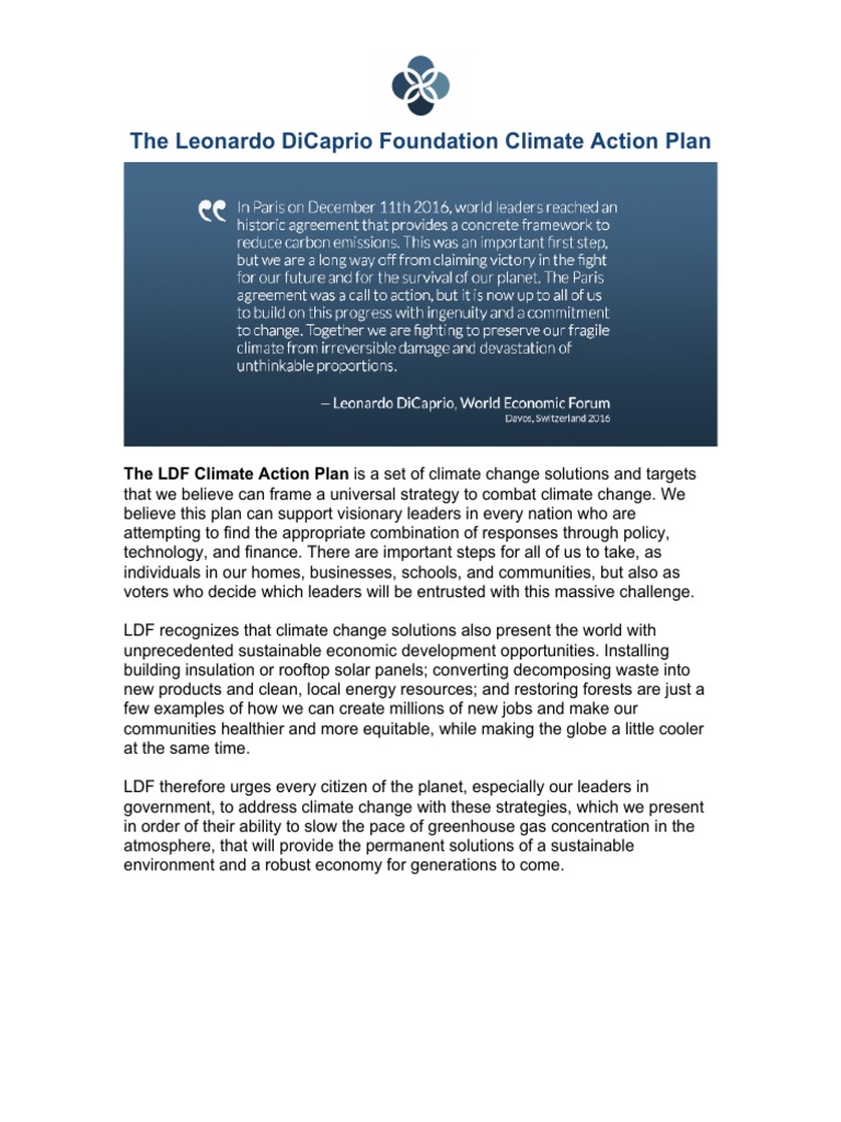 Leonardo DiCaprio Foundation Climate Plan | PDF | Carbon Offset ...
