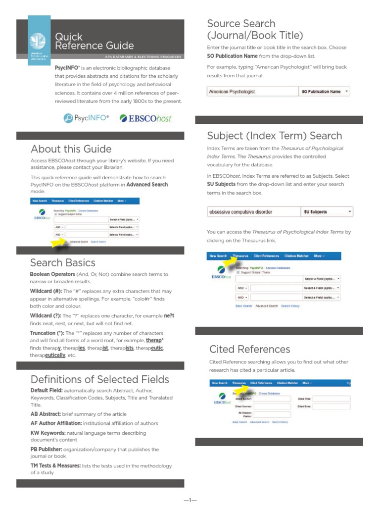 Quick Reference Guide Source Search Journal Book Title Pdf