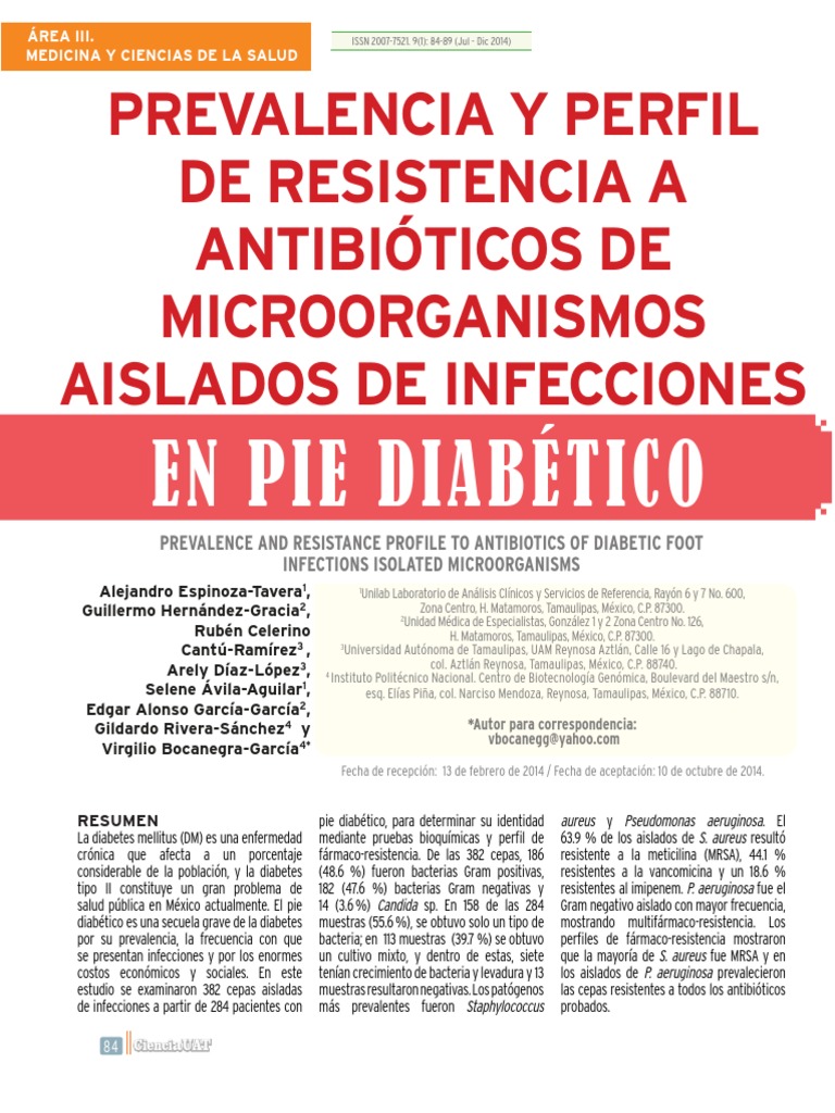 Antibiotico Pie Diabetico PDF Pseudomonas Aeruginosa Patologia clinica