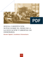  NUEVA CONSTITUCIÓN:NOTAS SOBRE EL DERECHO A LA EDUCACIÓN Y LIBERTAD DE ENSEÑANZA - ERNESTO AGUILA 2015