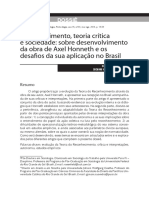 Reconhecimento e A Teoria Critica