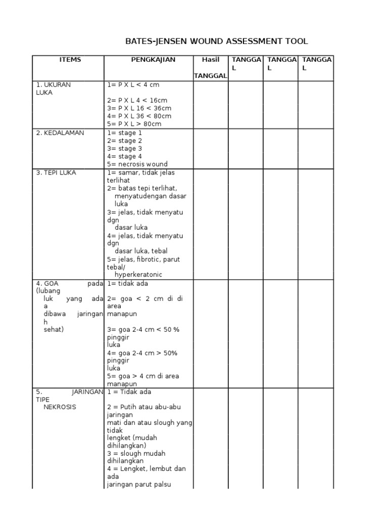 Skin Assessment Tool Nursing Bates Jensen Wound Asses vrogue.co