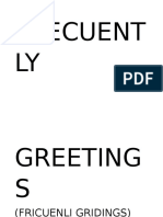 Frecuently Greetings