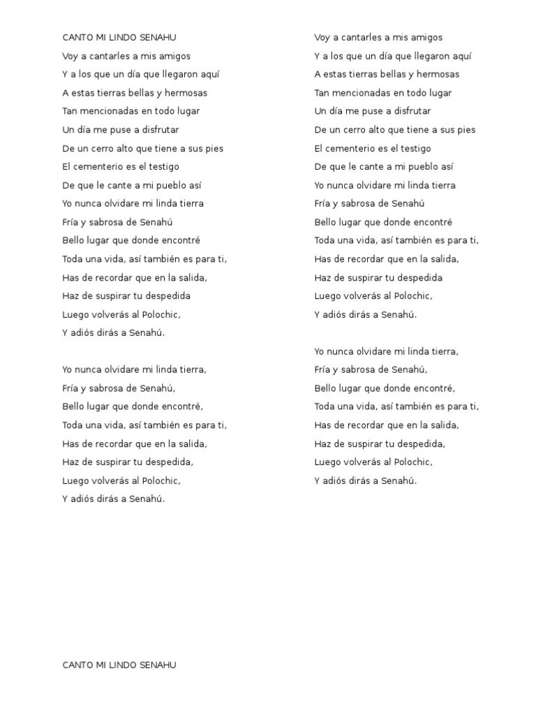 Canto Mi Lindo Senahu PDF