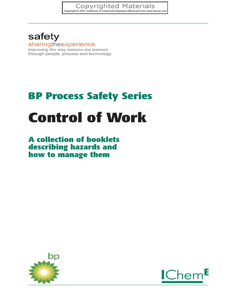 BP Process Safety Series , Control of Work-2007 | Risk | Competence ...