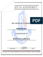 Certificate of Achievement: Mr. Muhammad Usman