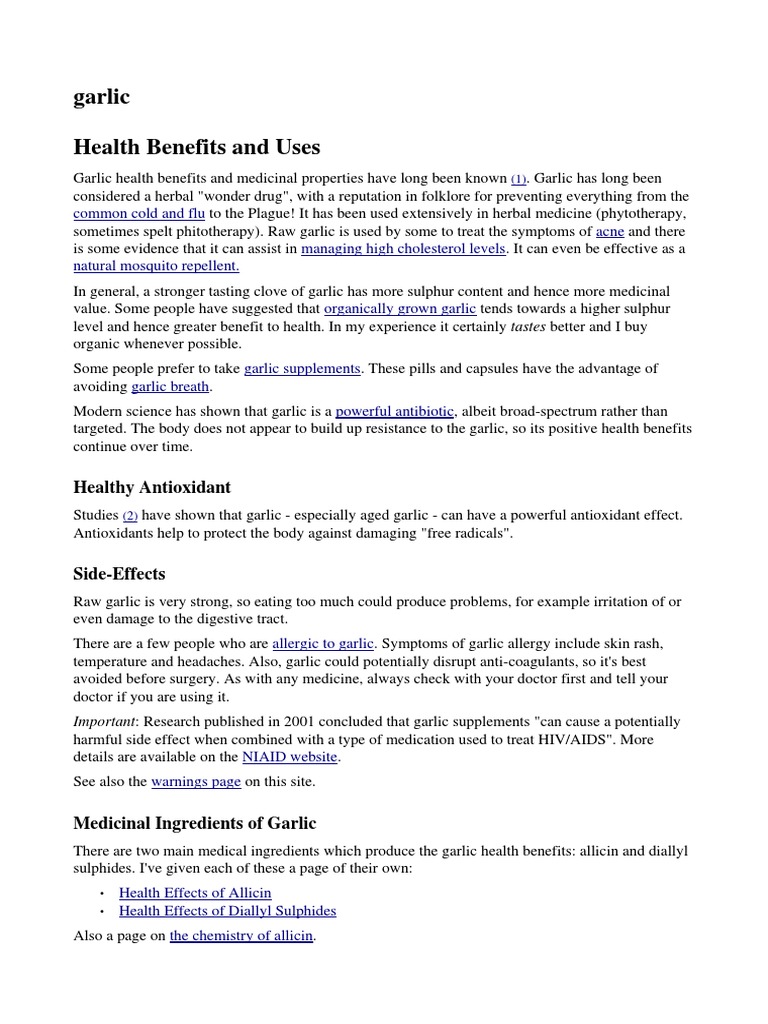 Garlic PDF Garlic Allergy