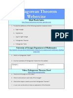 Pythagorean Theorem Webercise