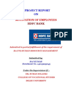 Motivation of Employees: A Project Report ON
